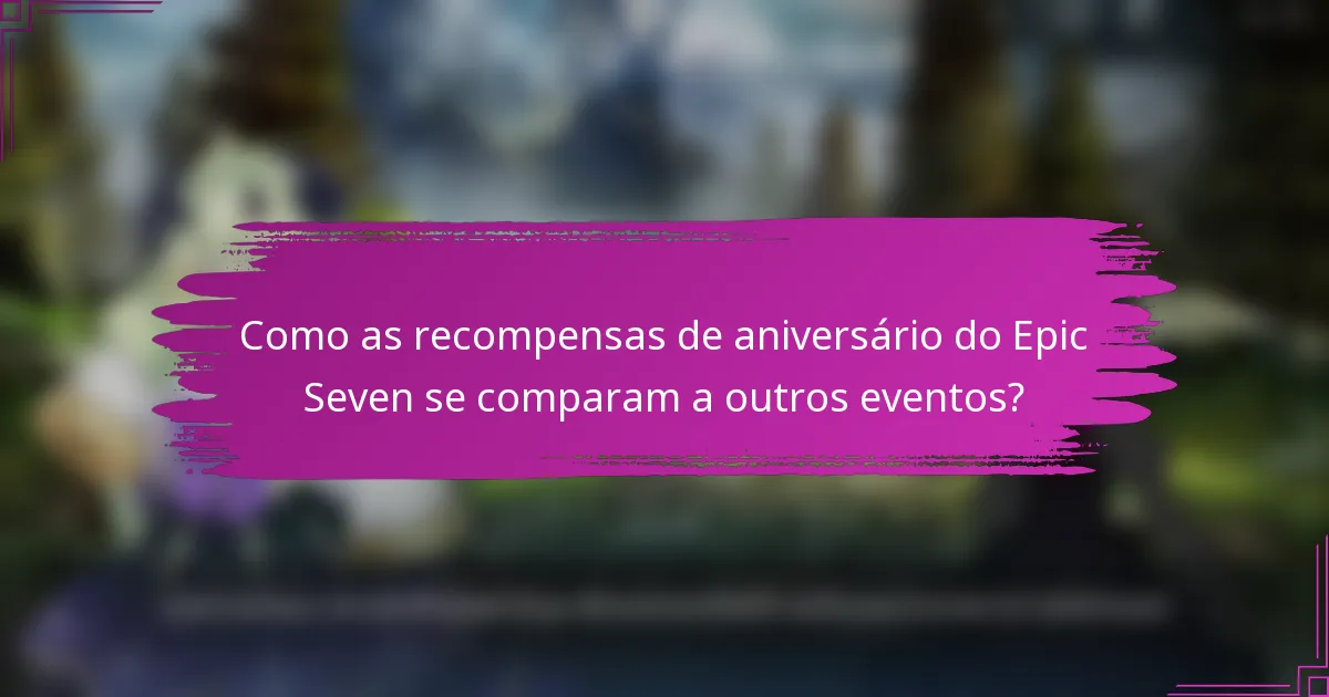 Como as recompensas de aniversário do Epic Seven se comparam a outros eventos?